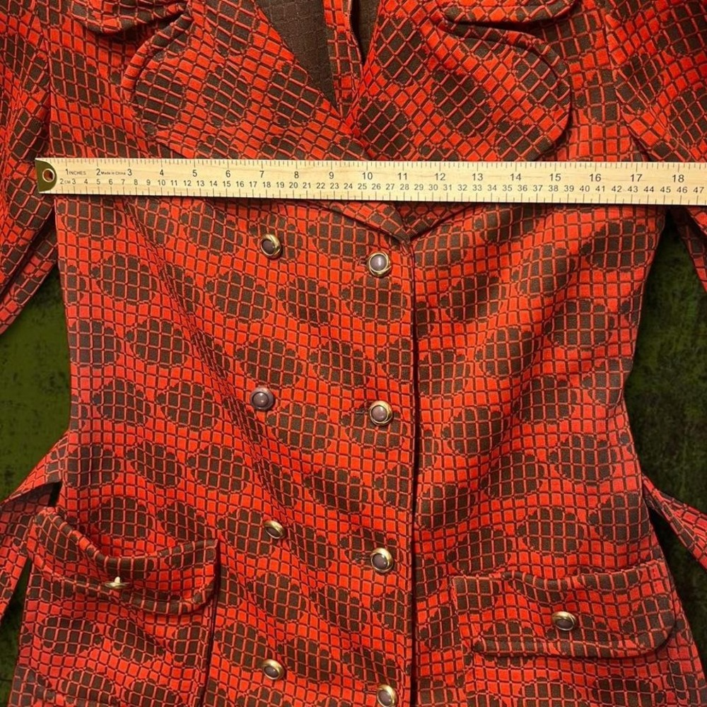 TRUE VINTAGE GRAIL 1970s Marty Gutmacher Geometric Coat s/m - Picture 8 of 8